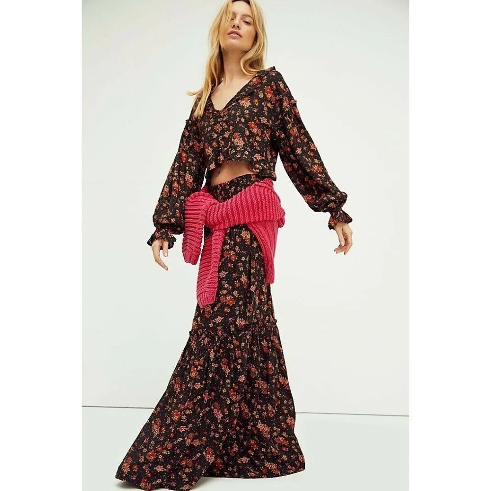 NEW FREE PEOPLE Sz S SECRET GARDEN SKIRT & TOP SET